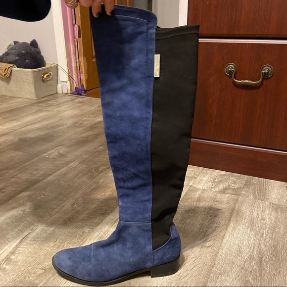 Vince Camuto Blue Suede Boots - Picture 2 of 4